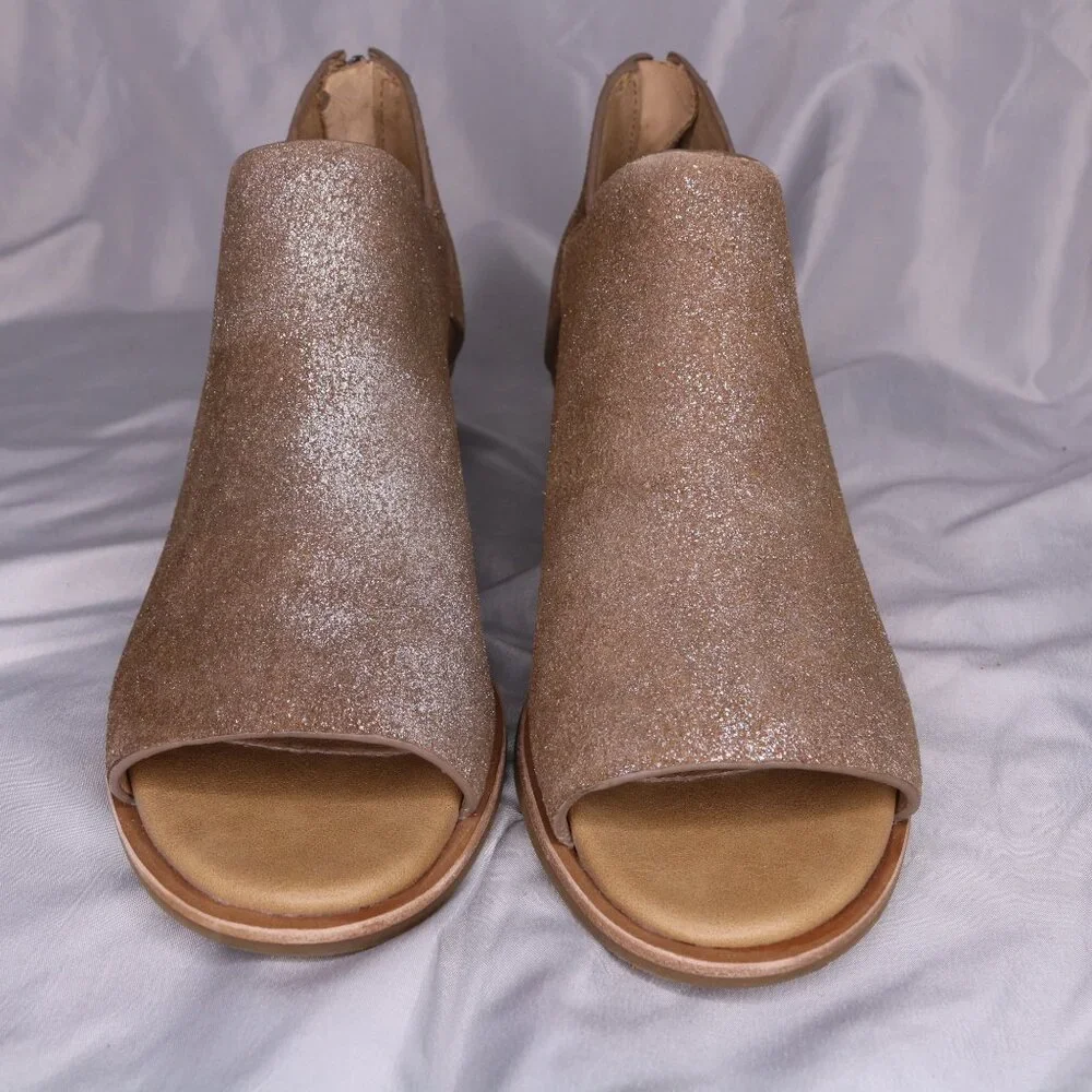 Sofft Glitter Open Toe Ankle Booties Block Heel Size 8 NEW Without Box - Picture 4 of 8